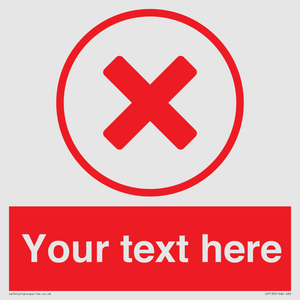 Custom red background, red cross in circle sign